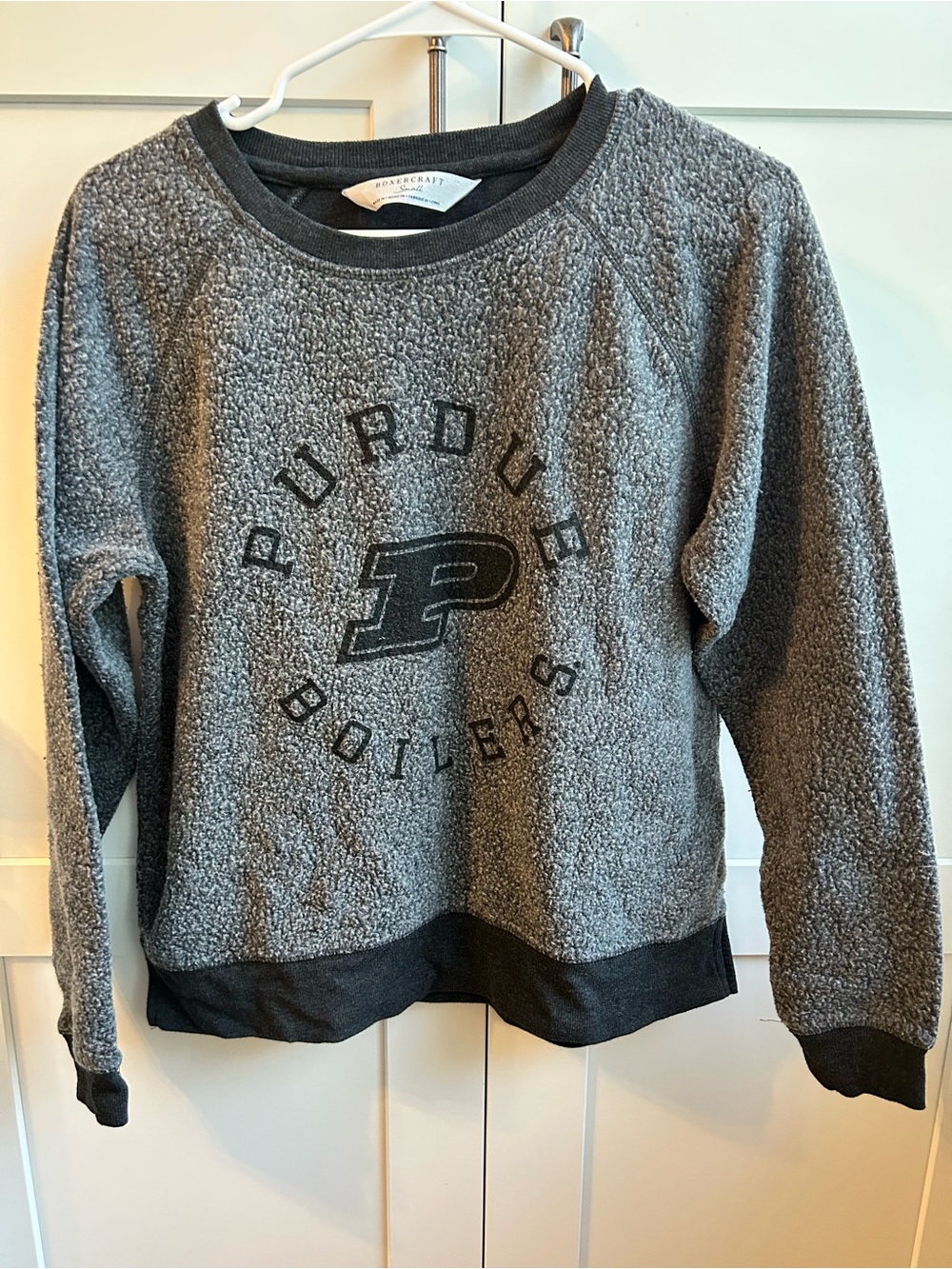boxercraft Gray Purdue Boilermakers inside out sweatshirt Crewneck